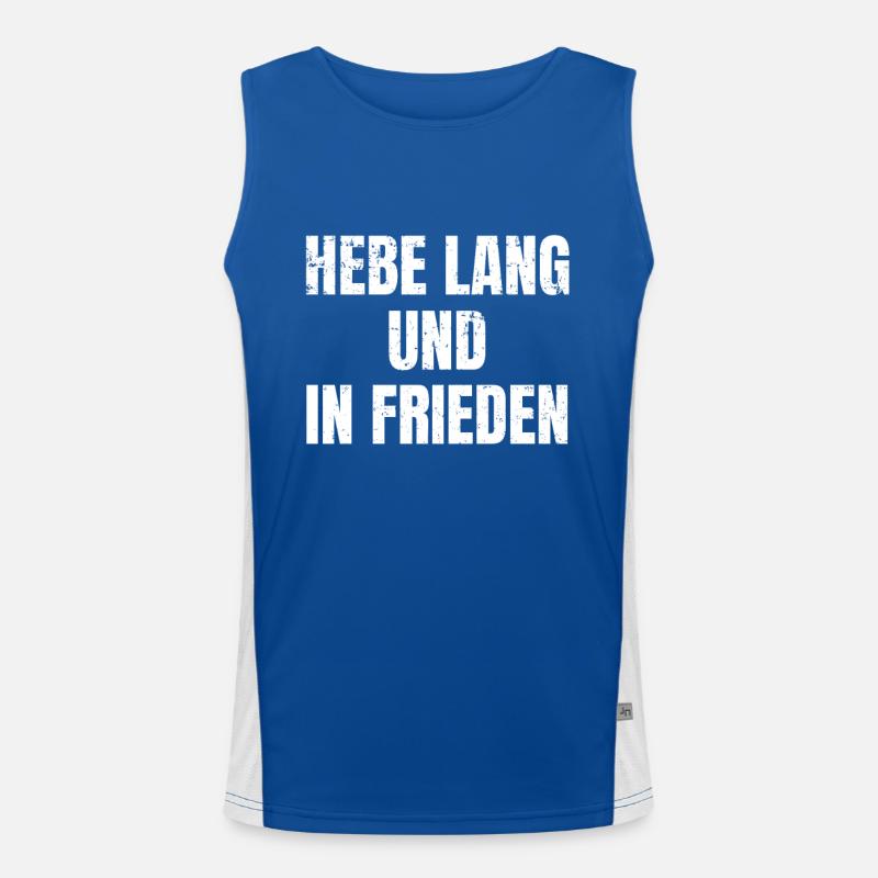 Heizen und Weizen Cooler Feierabend Spruch Funktionelles Kontrast-Tank Top für Männer 
