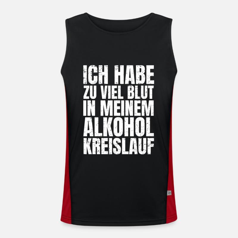 Blut im Alkoholkreislauf - Feierabend Spruch Funktionelles Kontrast-Tank Top für Männer 