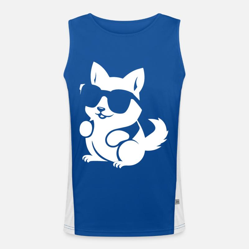Lustiges Eichhörnchen mit Sonnenbrille Eichhörnchen Funktionelles Kontrast-Tank Top für Männer 