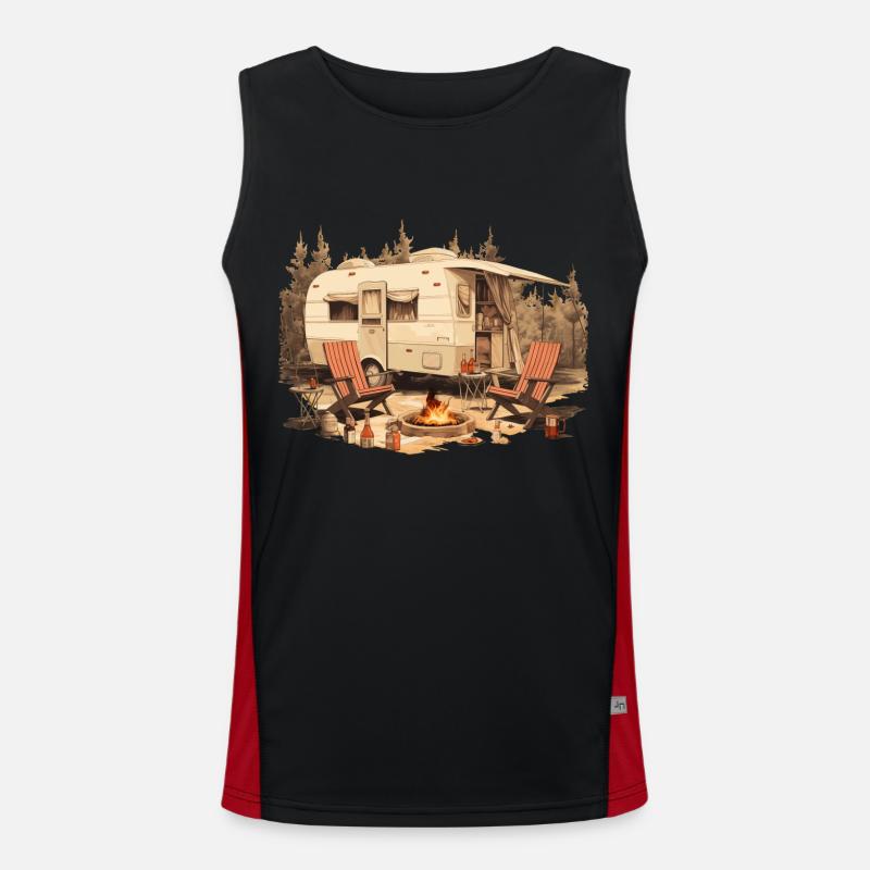 Camping Nature Vin Feu de camp - The Alps Designer Débardeur respirant contrasté Homme 