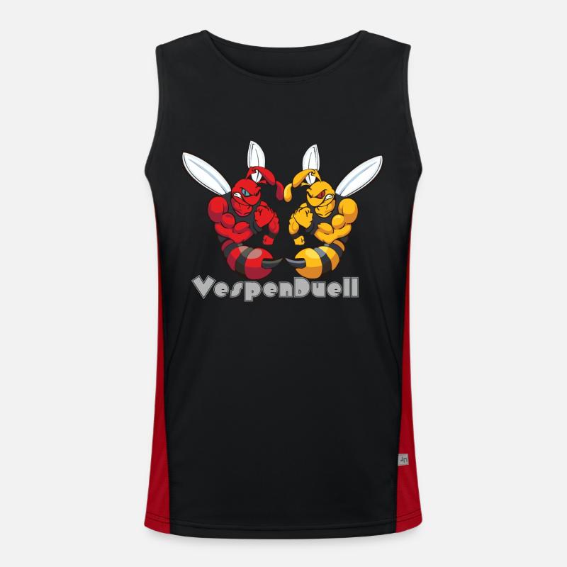 Wespen Duell Funktionelles Kontrast-Tank Top für Männer 