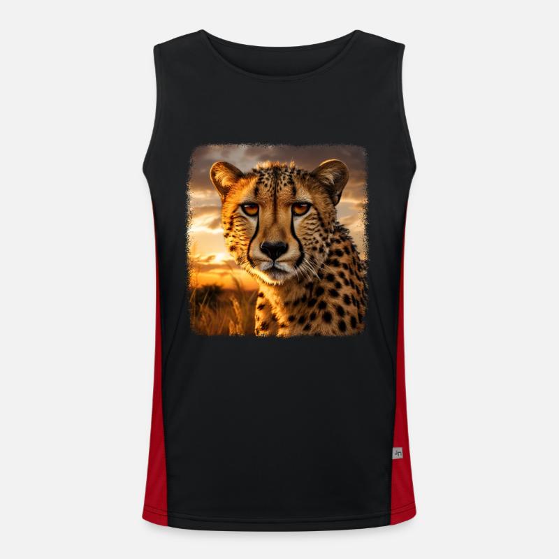 Cheetah realistic Cheetah Men's Functional Contrast Tank Top 