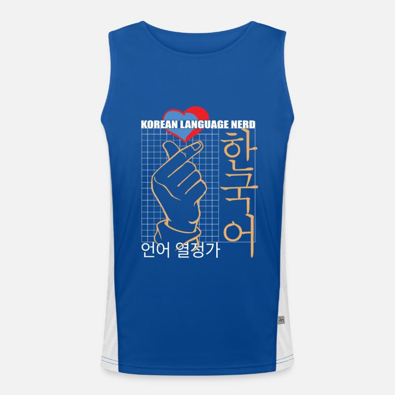 Koreanische Sprache Nerd Perfekter Gesprächsstarter Funktionelles Kontrast-Tank Top für Männer 