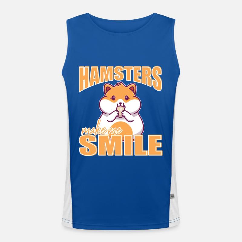 Hamsters make me smile Hamster Lovers Pet Owners Men's Functional Contrast Tank Top 