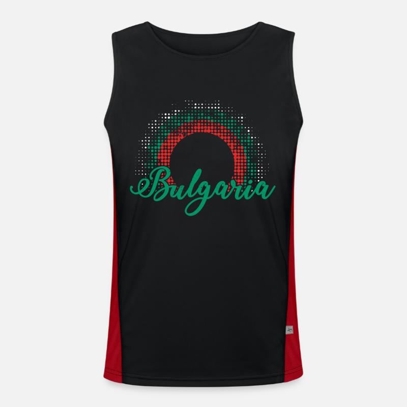 Bulgaria Origin Flag Balkans Sofia Travel Men's Functional Contrast Tank Top 