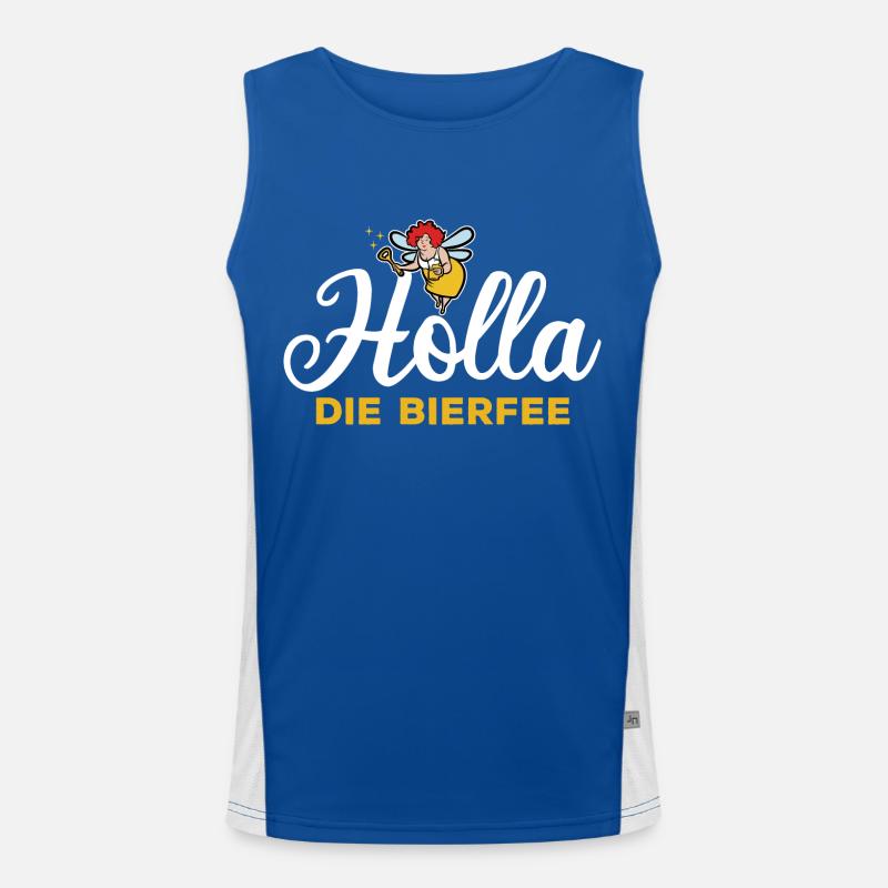 Holla die Bierfee - Biertrinker - Männertag Funktionelles Kontrast-Tank Top für Männer 