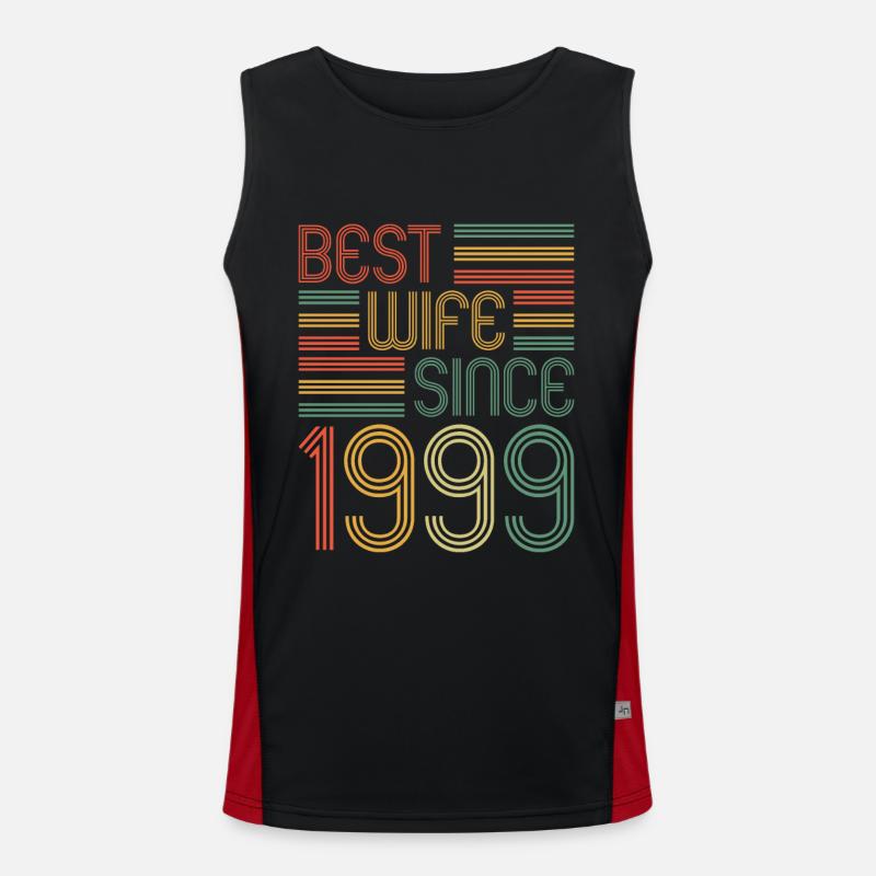 Beste Ehefrau seit 1999 25.Hochzeitstag Funktionelles Kontrast-Tank Top für Männer 