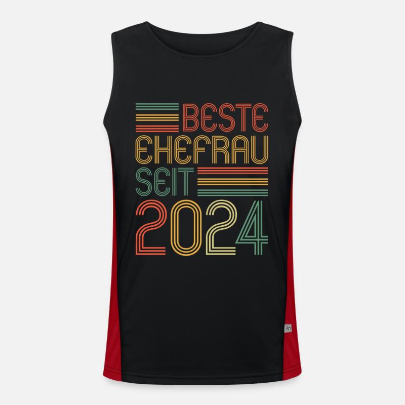 Beste Ehefrau seit 2024 1.Hochzeitstag Funktionelles Kontrast-Tank Top für Männer 