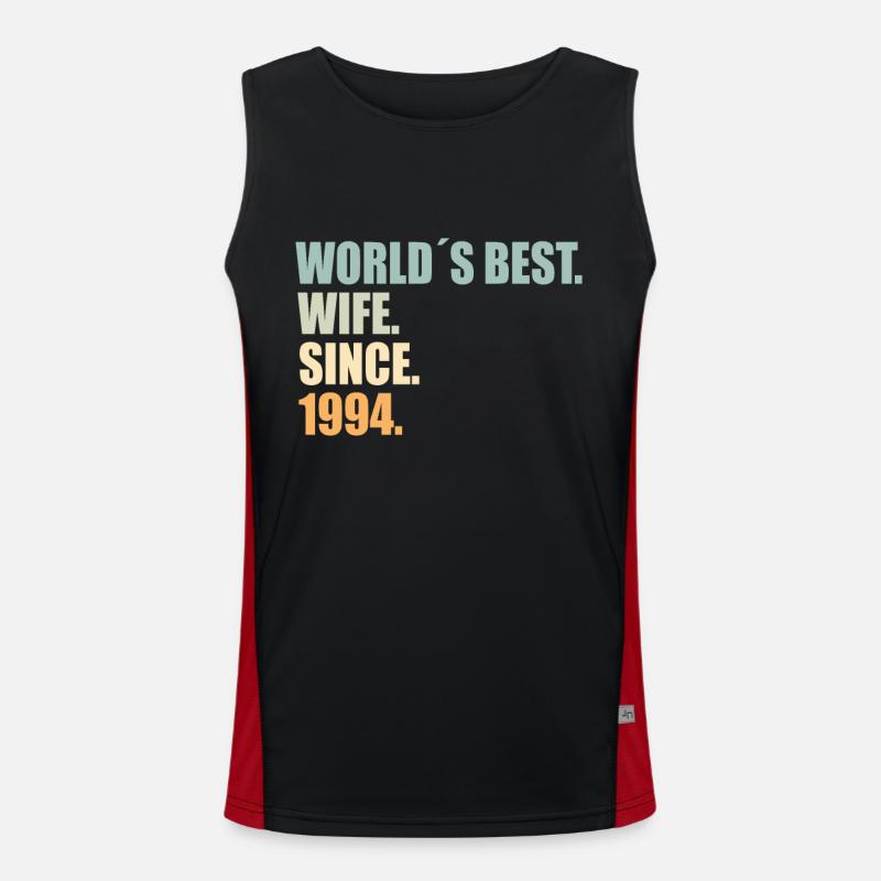 Beste Ehefrau seit 1994 30.Hochzeitstag Funktionelles Kontrast-Tank Top für Männer 