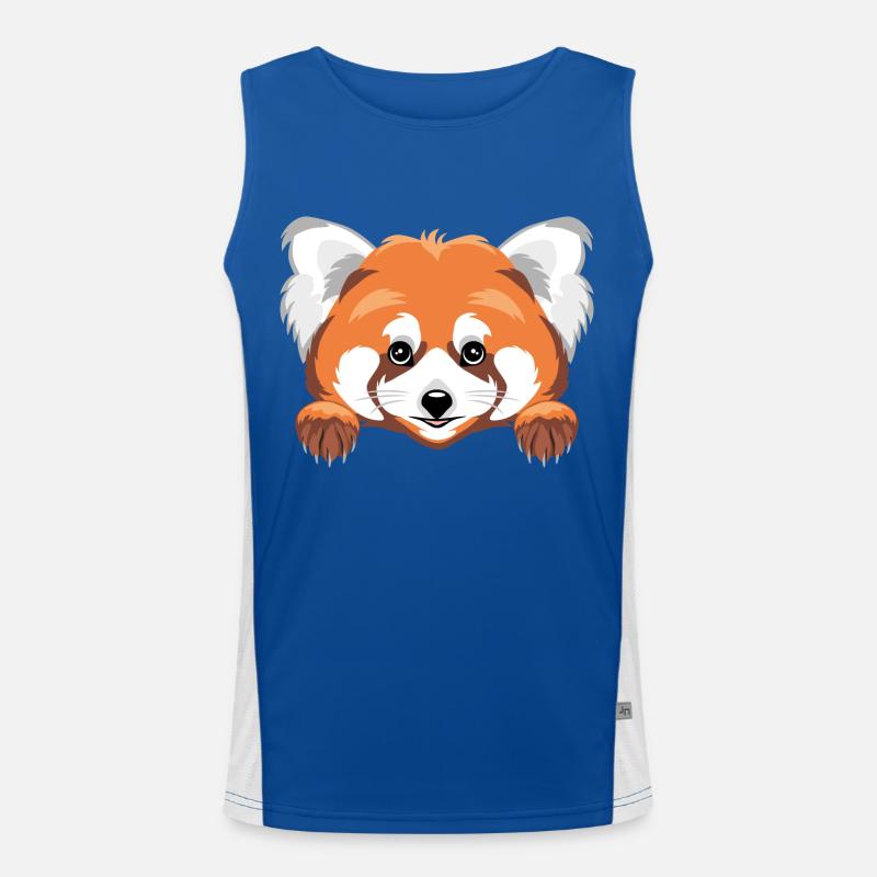Peeking cute red panda Men's Functional Contrast Tank Top 
