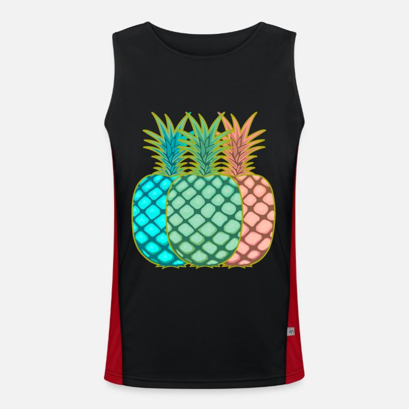 Ananas Vintage Obst Früchte Funktionelles Kontrast-Tank Top für Männer 