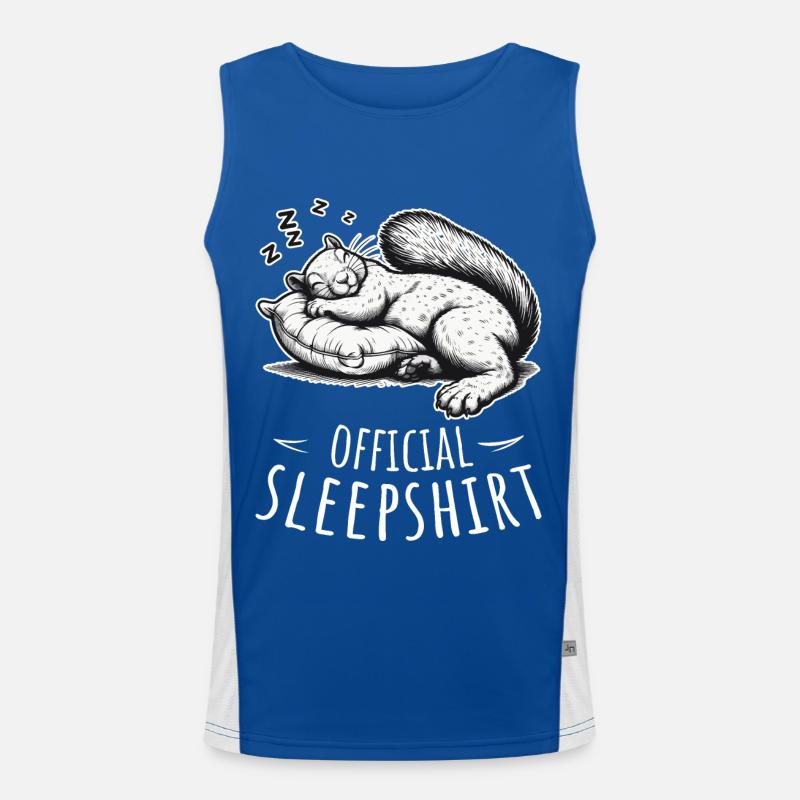 Offizielles Schlafhemd Schlafendes Eichhörnchen Funktionelles Kontrast-Tank Top für Männer 