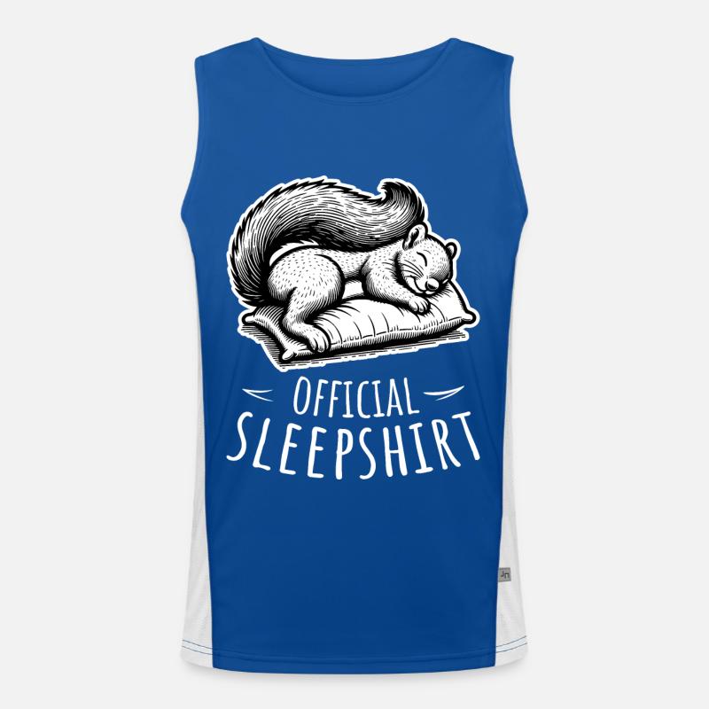 Official Sleepshirt Napping Sleeping Squirrel Men's Functional Contrast Tank Top 
