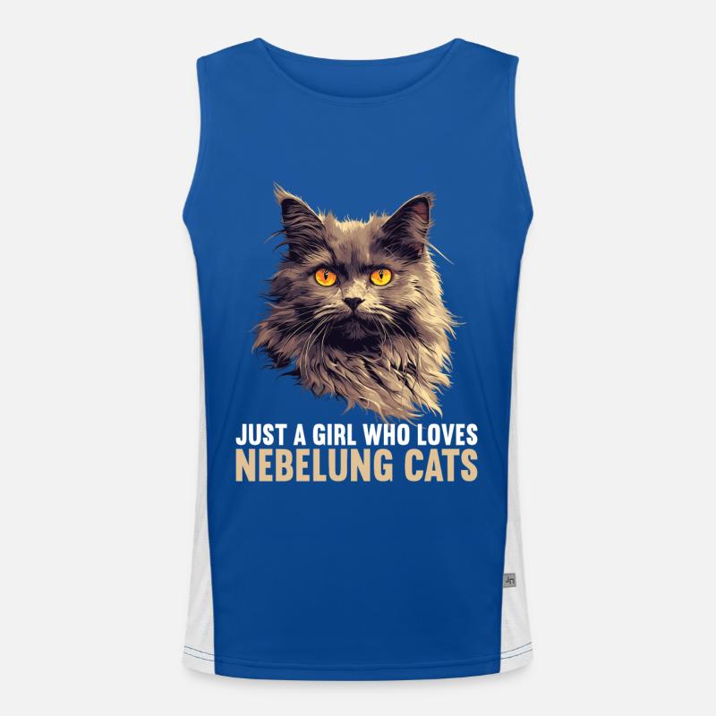 Nebelung Kätzchen Nebelung Katze Funktionelles Kontrast-Tank Top für Männer 