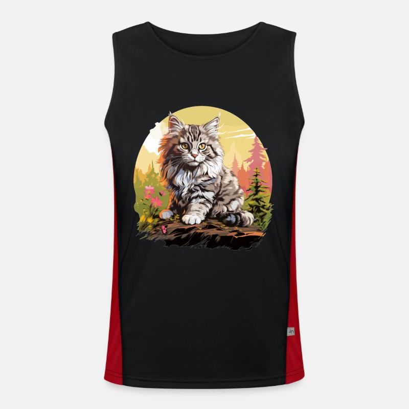 Ragamuffin Kätzchen Ragamuffin Katze Funktionelles Kontrast-Tank Top für Männer 