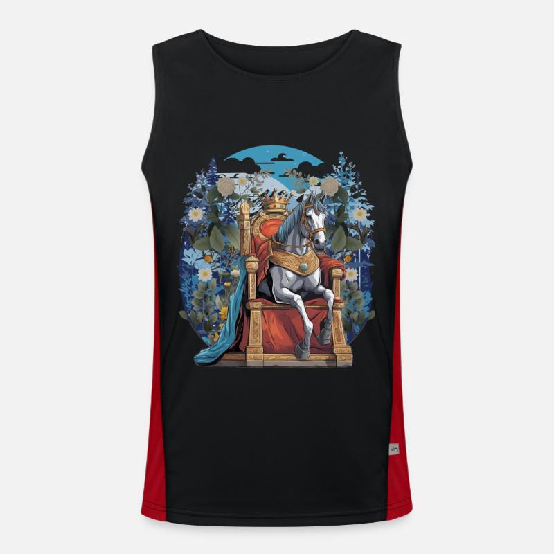 Pferd Märchenprinz Märchen Pferde Ross Herrscher Funktionelles Kontrast-Tank Top für Männer 