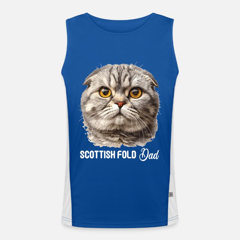 Scottish Fold Kitten Scottish Fold chat Débardeur respirant contrasté Homme 