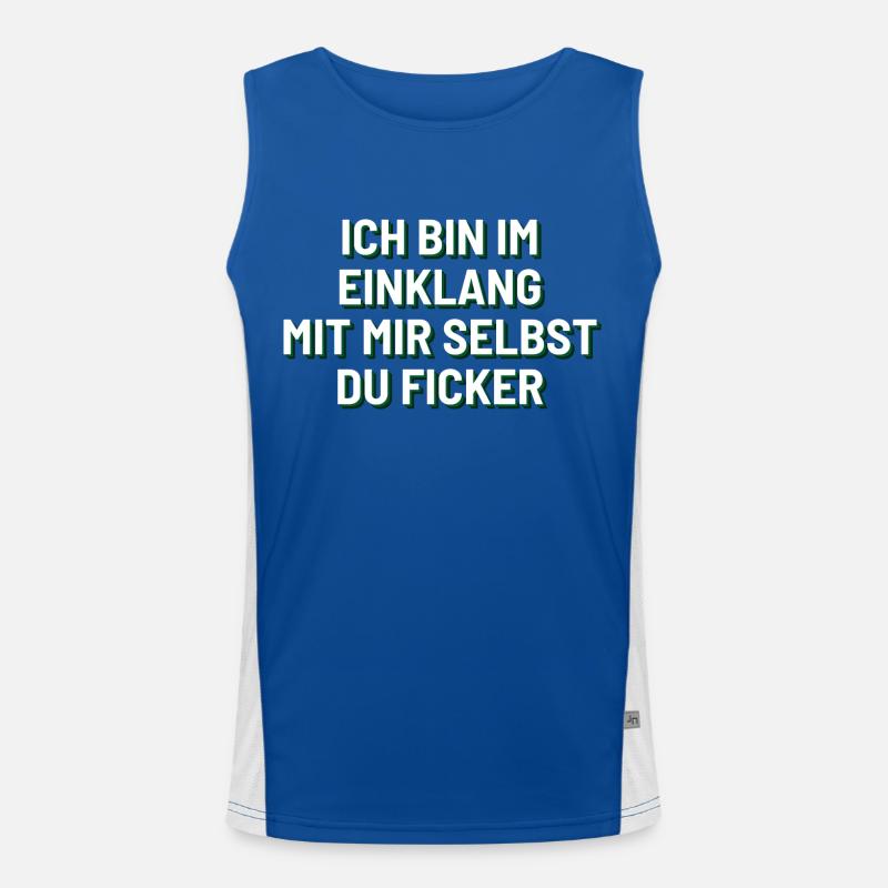 Ich bin im Einklang mit mir selbst. Funktionelles Kontrast-Tank Top für Männer 