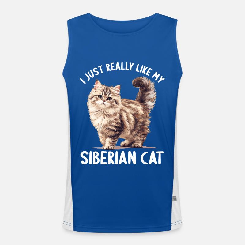 Siberian Cat Sibirische Katze Funktionelles Kontrast-Tank Top für Männer 
