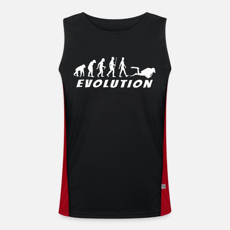 Evolution Weißer Taucher Funktionelles Kontrast-Tank Top für Männer 