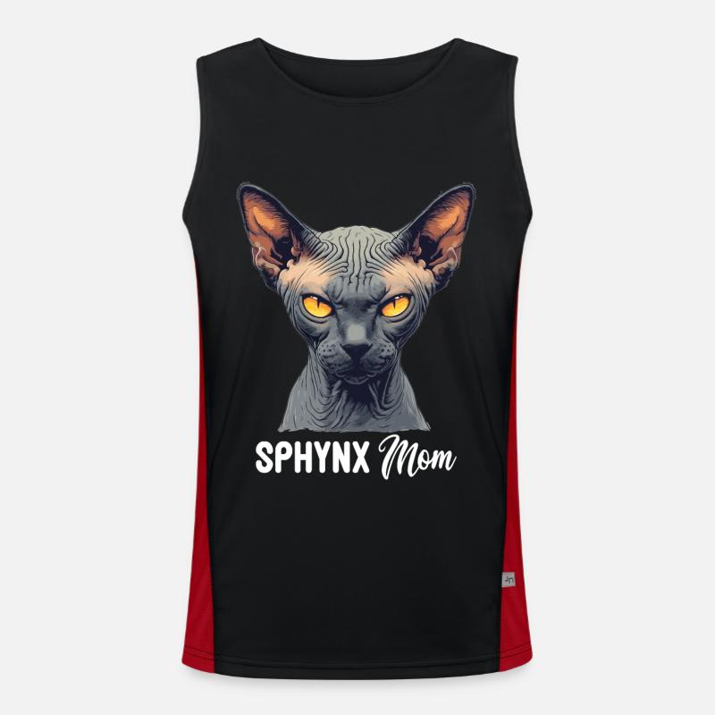 Sphynx Kitten Sphynx Cat - Men's Functional Contrast Tank Top - black/red
