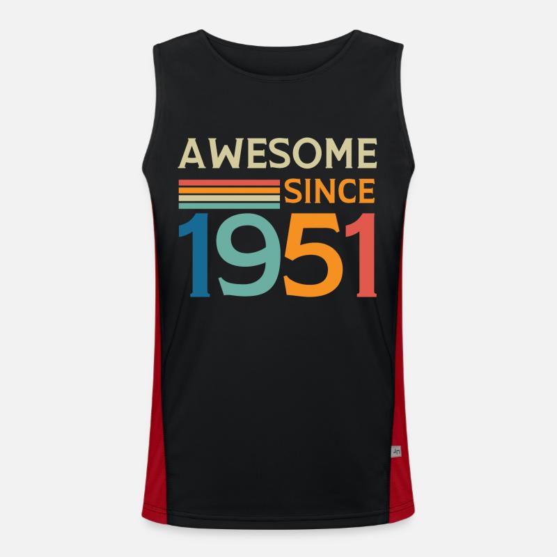 Awesome since 1951 - Men's Functional Contrast Tank Top  - black/red