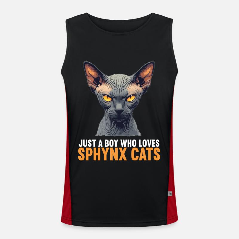Sphynx Kitten Sphynx Cat - Men's Functional Contrast Tank Top  - black/red