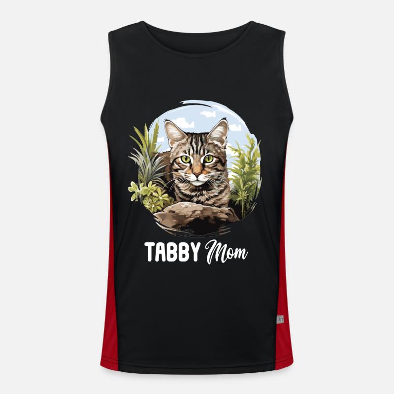 Tabby Kitten Tabby Cat - Men's Functional Contrast Tank Top - black/red