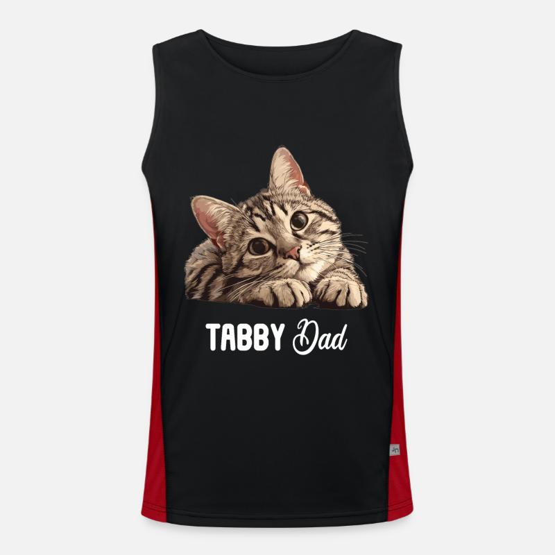 Tabby Kitten Tabby Cat - Men's Functional Contrast Tank Top  - black/red