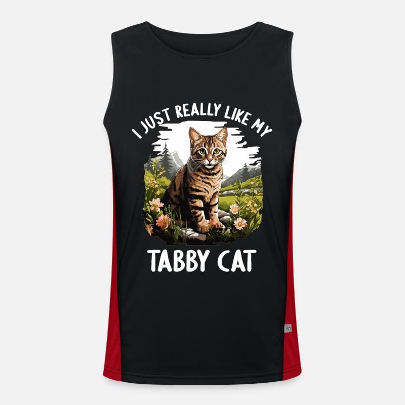 Tabby Kitten Tabby Cat - Men's Functional Contrast Tank Top  - black/red