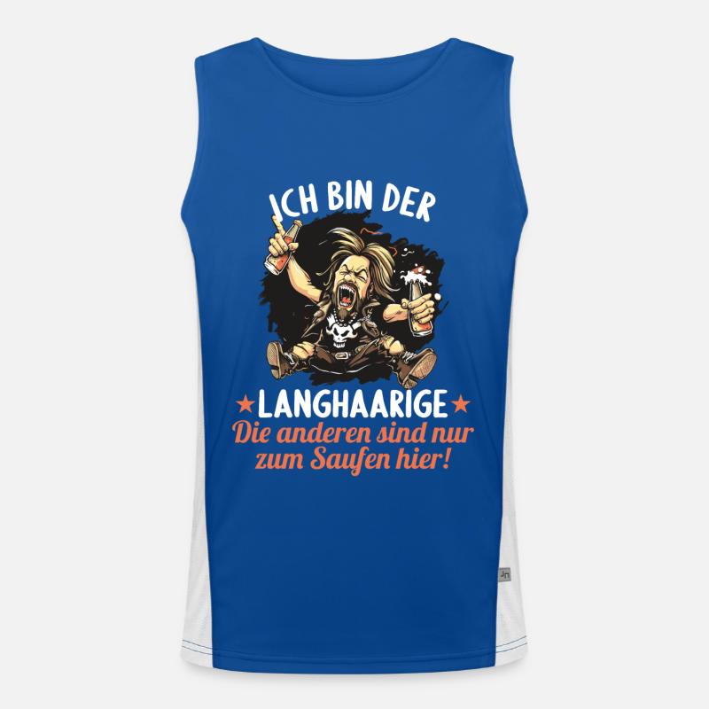 der Langhaarige heiratet JGA Junggesellenabschied Funktionelles Kontrast-Tank Top für Männer 