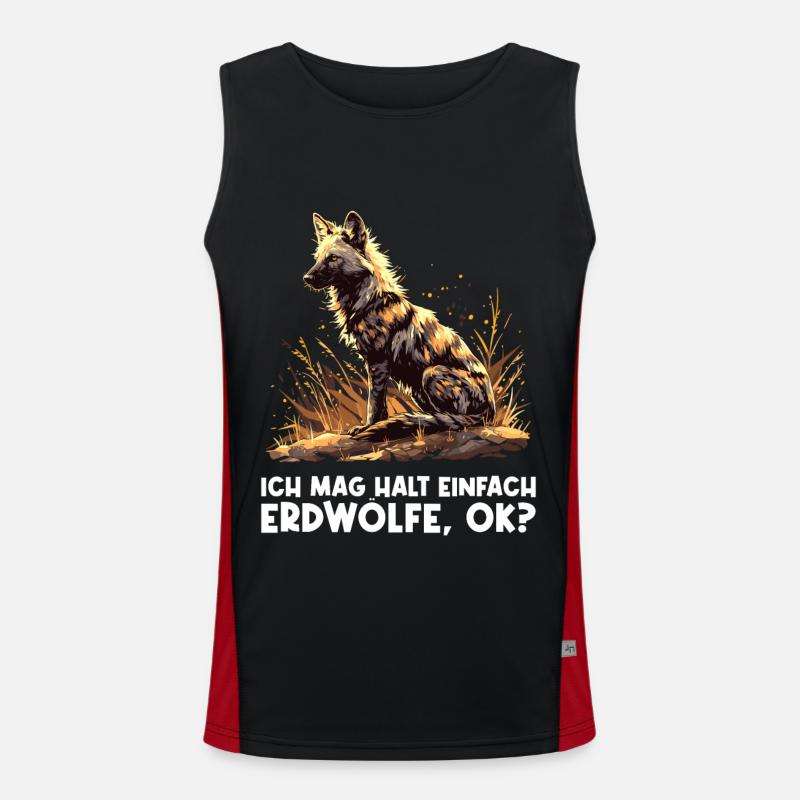 Aardwolves Aardwolf - Men's Functional Contrast Tank Top  - black/red