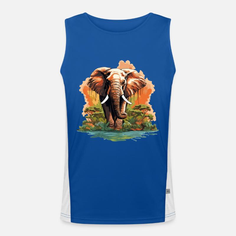 Elefanten Elefant Funktionelles Kontrast-Tank Top für Männer 