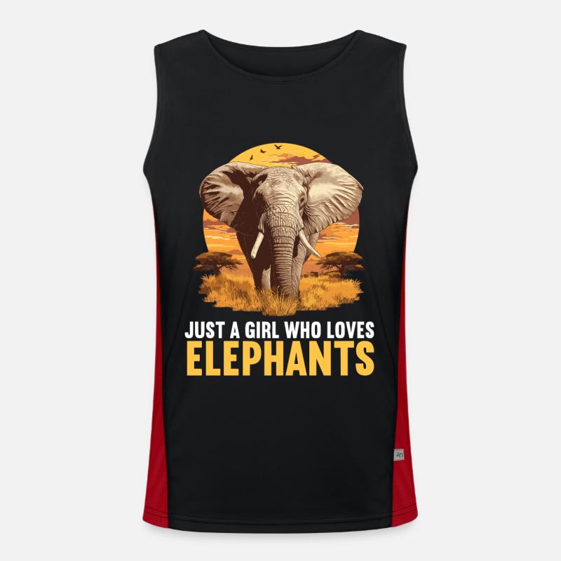 Elefanten Elefant Funktionelles Kontrast-Tank Top für Männer 