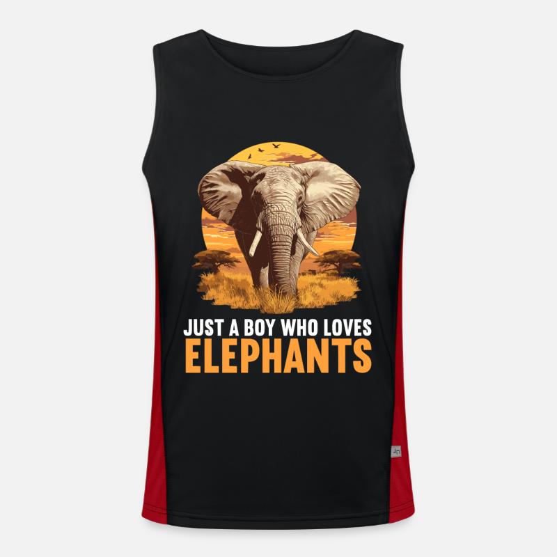 Elephant Elephant - Men's Functional Contrast Tank Top  - black/red