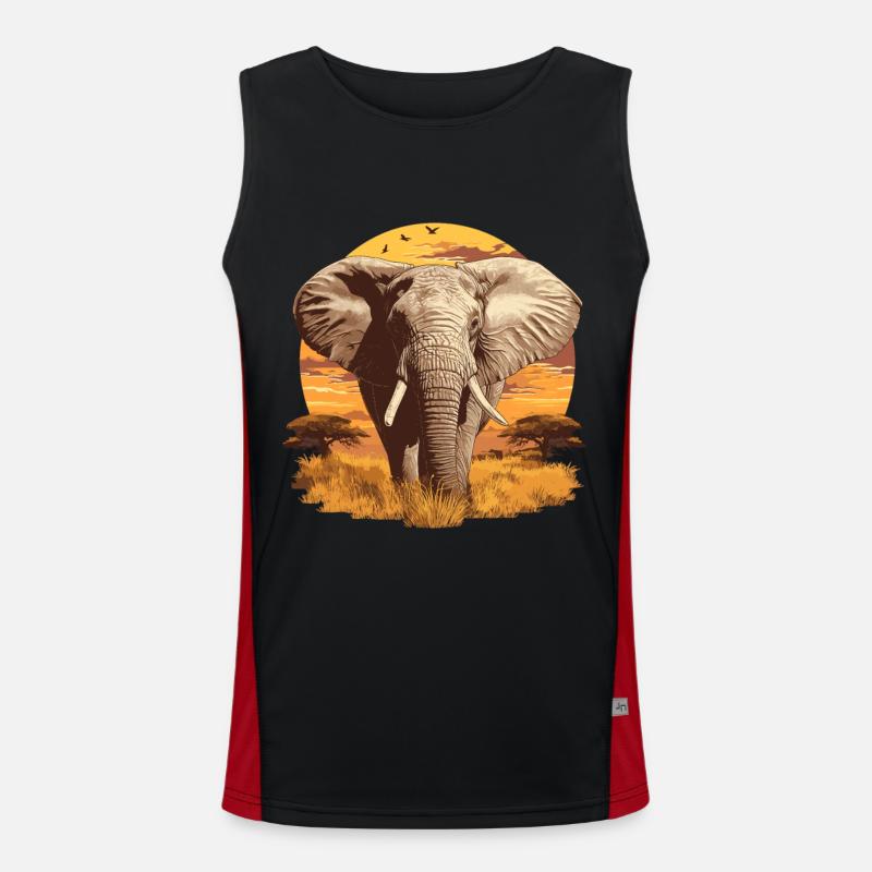 Elephant Elephant - Men's Functional Contrast Tank Top  - black/red