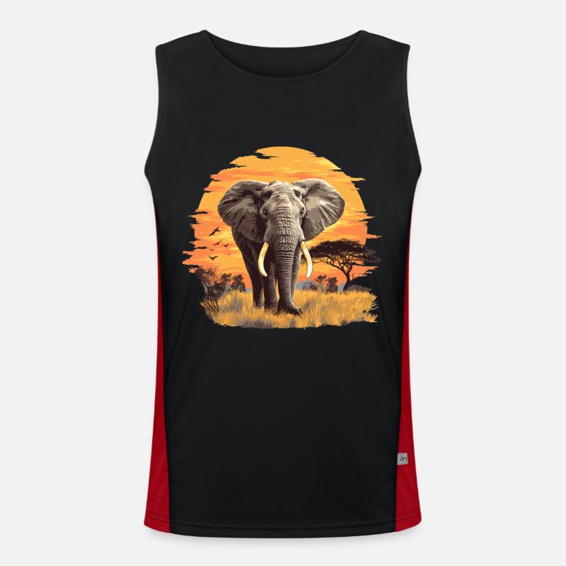 Elephant Elephant - Men's Functional Contrast Tank Top  - black/red
