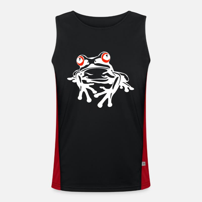 Tree Frog Baumfrösche Baumfrosch - Men's Functional Contrast Tank Top  - black/red
