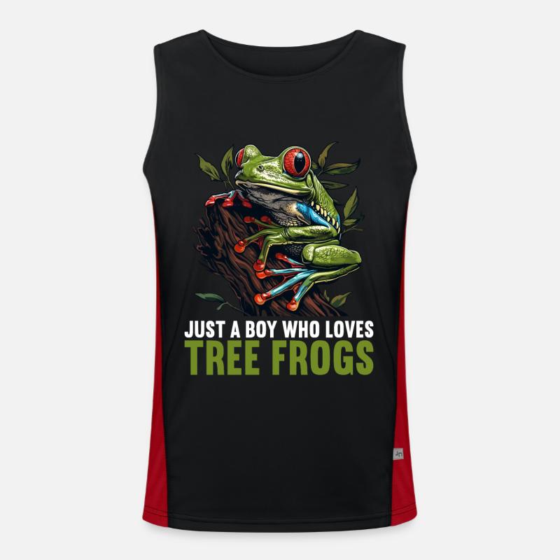 Tree Frog Baumfrösche Baumfrosch - Men's Functional Contrast Tank Top  - black/red
