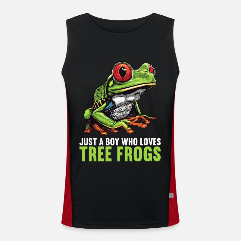 Tree Frog Baumfrösche Baumfrosch - Men's Functional Contrast Tank Top  - black/red