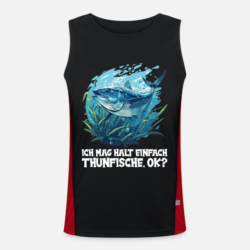 Tuna Thunfische Thunfisch - Men's Functional Contrast Tank Top  - black/red