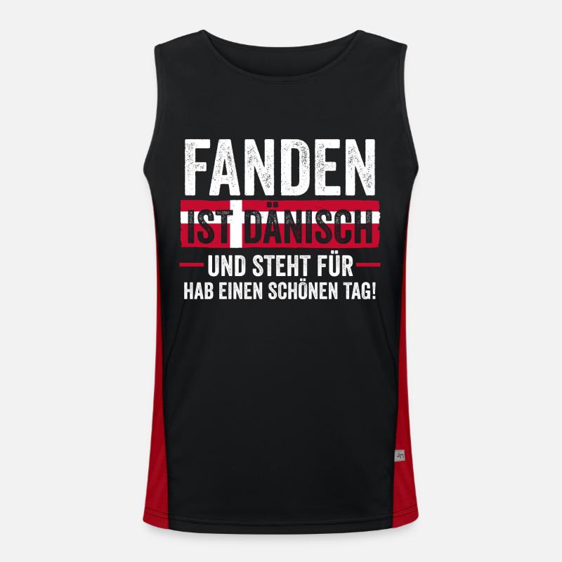 Danes Danish Denmark Men's Functional Contrast Tank Top 