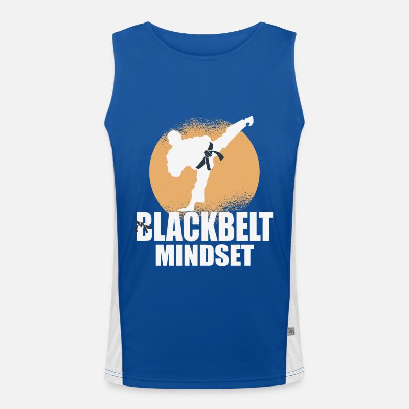 Black Belt Mindset Taekwondo Master Techniques Men's Functional Contrast Tank Top 