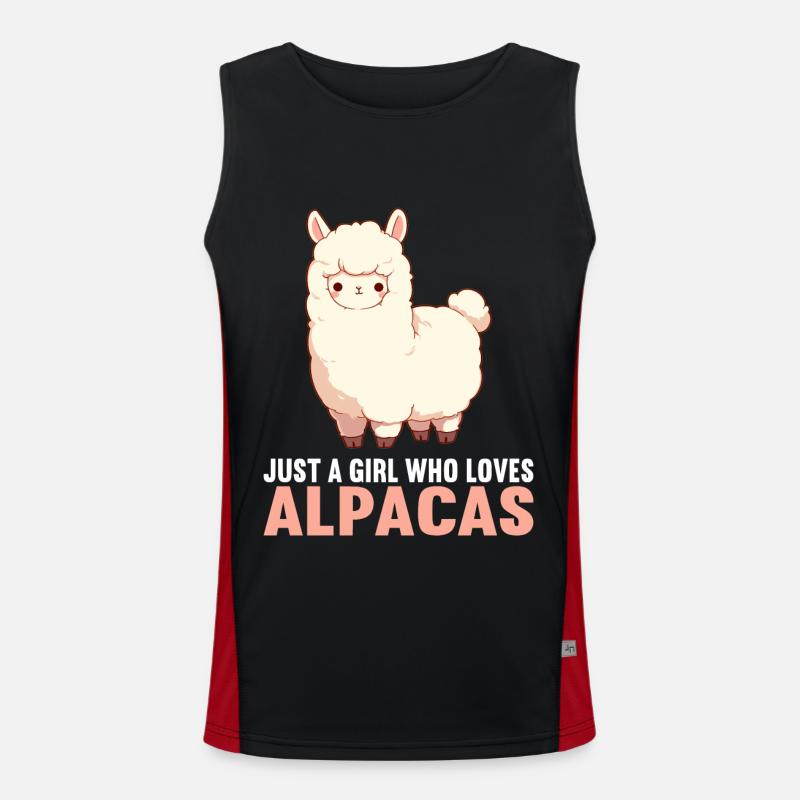 Alpaca Alpacas Alpaca - Men's Functional Contrast Tank Top  - black/red