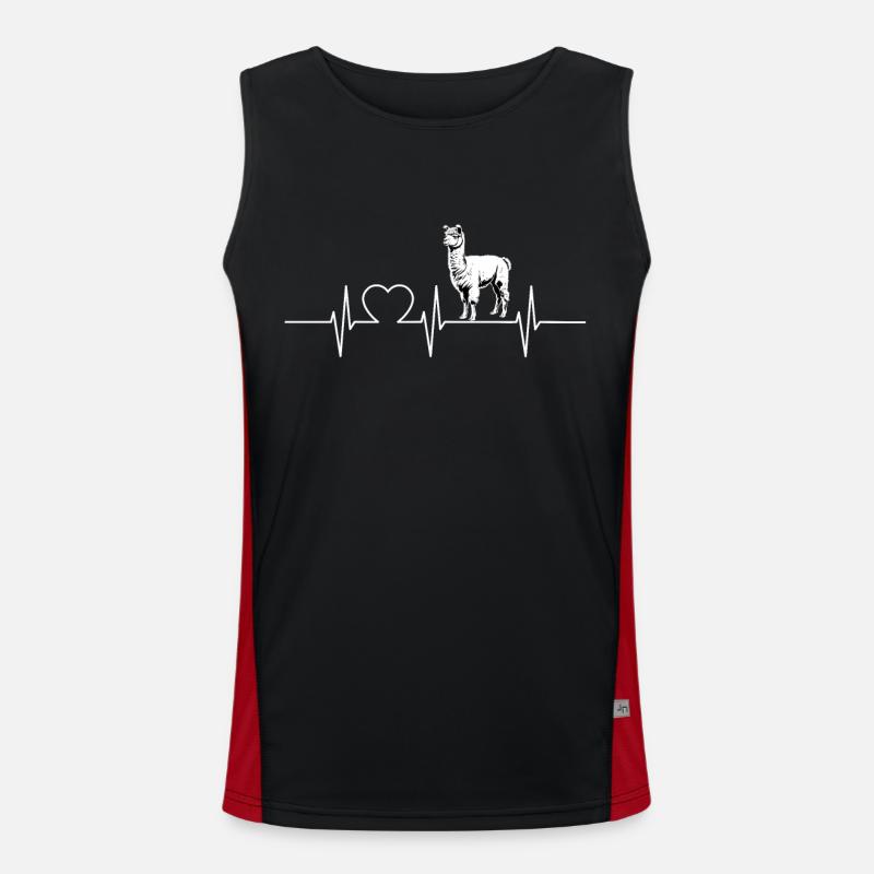 Alpaca Alpacas Alpaca - Men's Functional Contrast Tank Top  - black/red