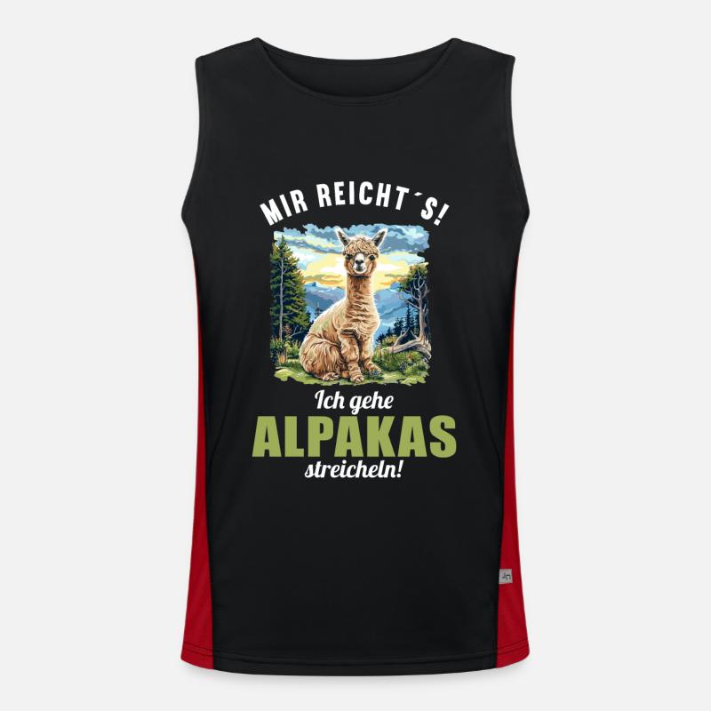 Alpaca Alpacas Alpaca - Men's Functional Contrast Tank Top  - black/red