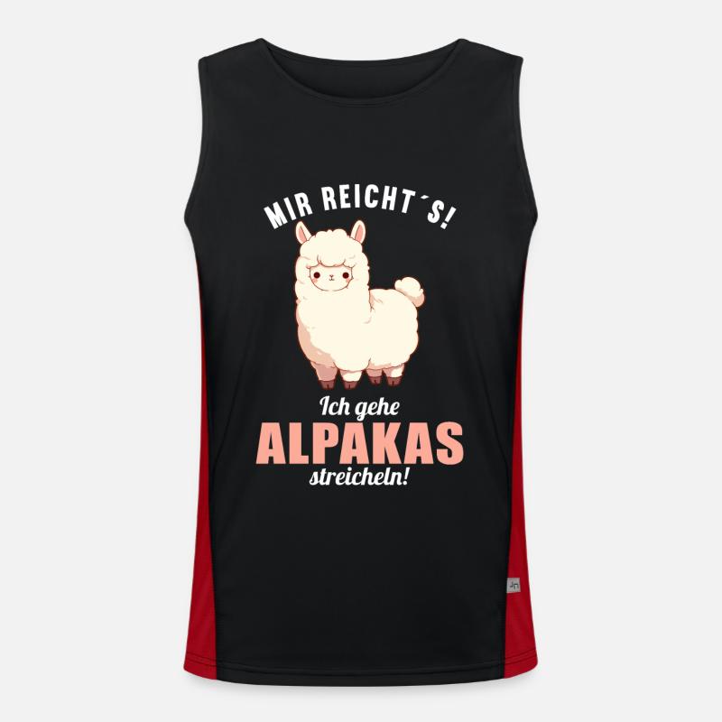 Alpaca Alpacas Alpaca - Men's Functional Contrast Tank Top  - black/red