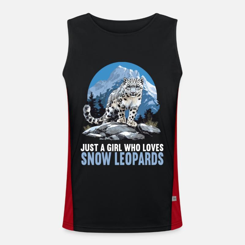 Snow Leopard Schneeleoparden Schneeleopard Funktionelles Kontrast-Tank Top für Männer 