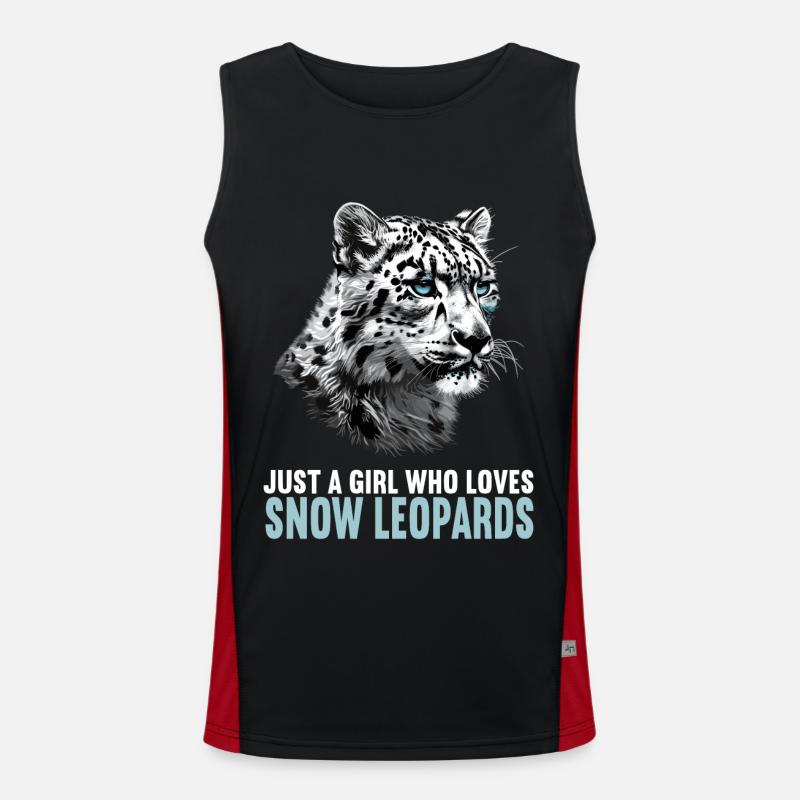 Snow Leopard Schneeleoparden Schneeleopard - Men's Functional Contrast Tank Top  - black/red
