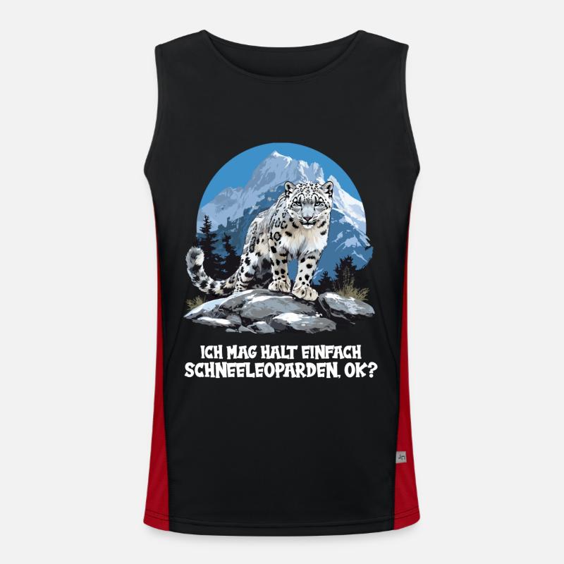 Snow Leopard Schneeleoparden Schneeleopard - Men's Functional Contrast Tank Top  - black/red
